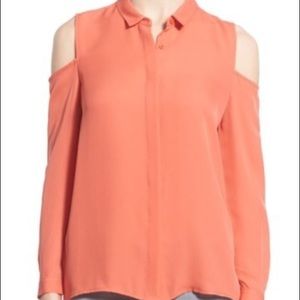 Rebecca Minkoff Cold Shoulder Silk Blouse